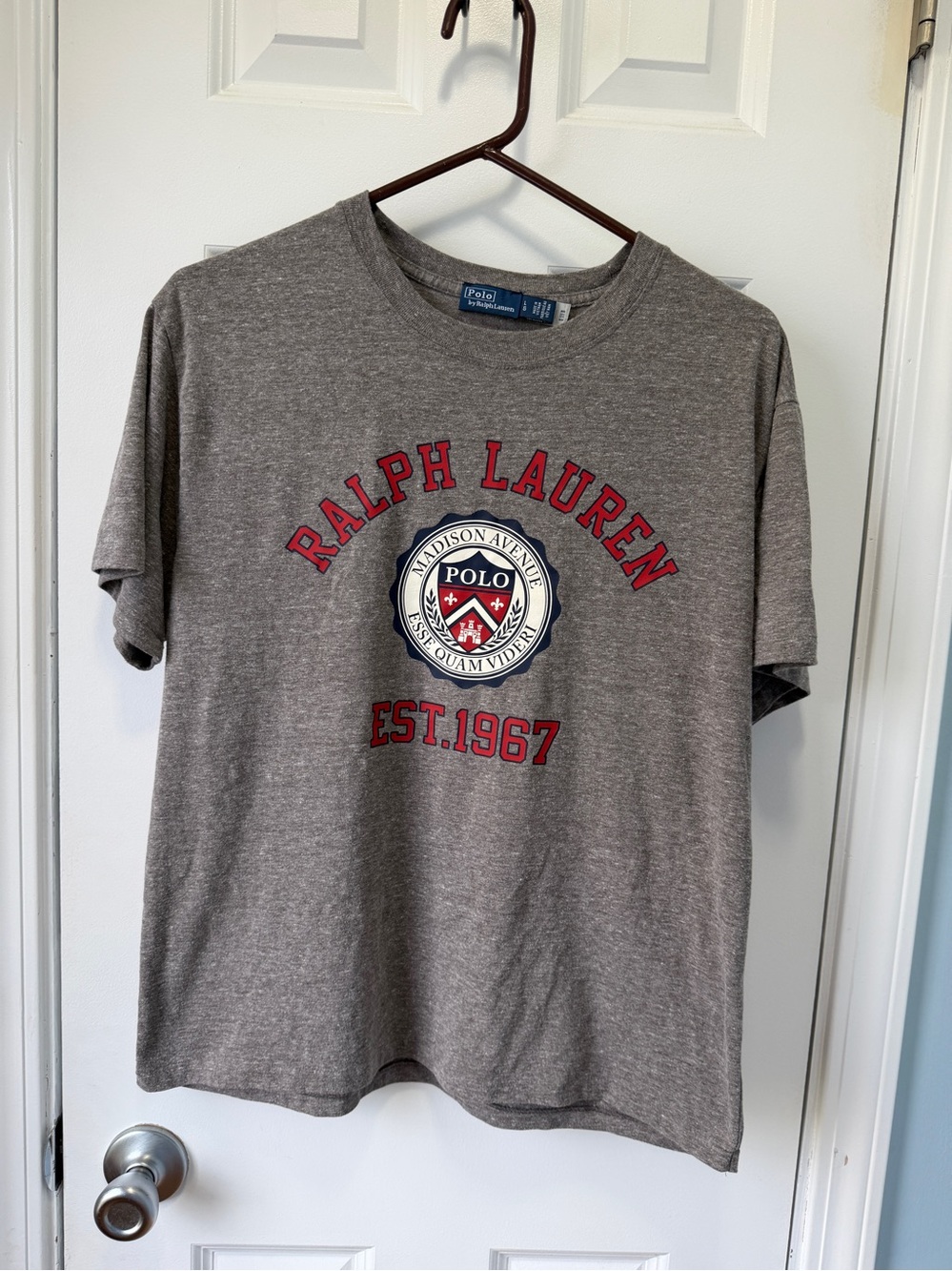 Polo Ralph Lauren Soft Gray Tee Shirt Preppy Quiet Luxury Size Large